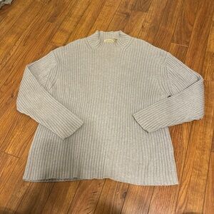 St. John's Bay Light Gray Ribbed Mockneck Sweater